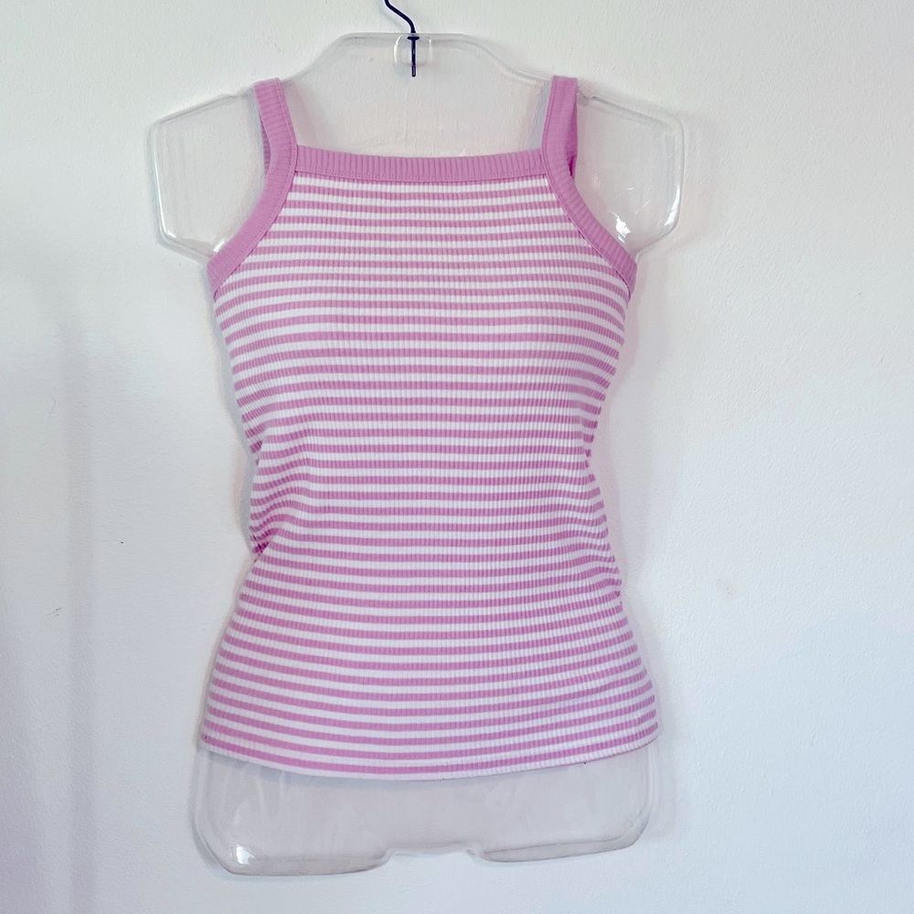 Purple striped summer tank top